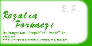 rozalia porpaczi business card